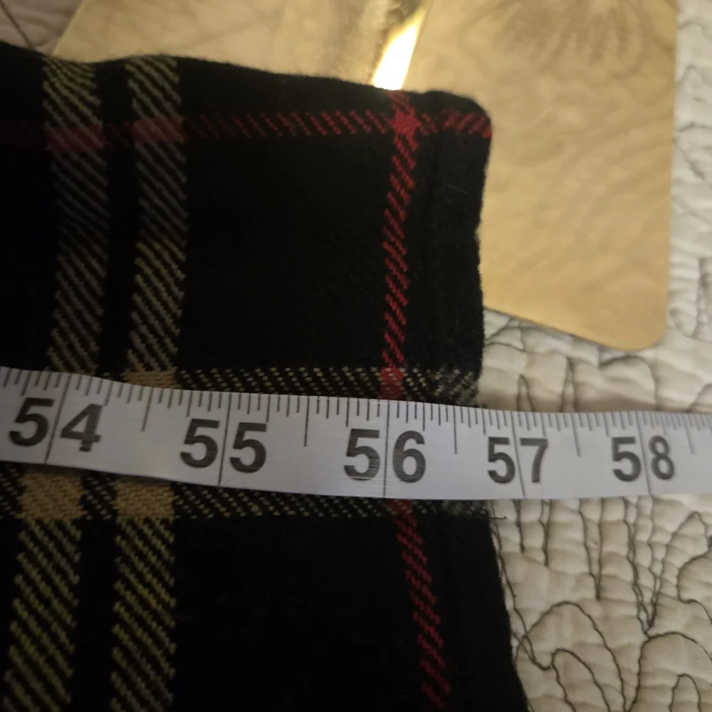 Classic Plaid Winter Scarf Black Tan Red Tartan Acrylic Long Scarf